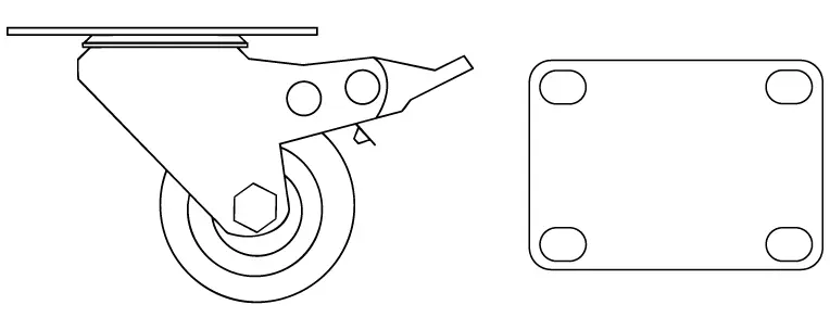 גלגל עם מעצור ופלטה