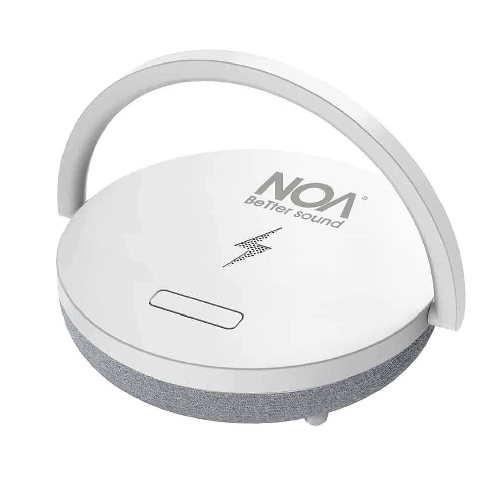 רמקול NOA V600 לבן עם מנורה וטעינה אלחוטית