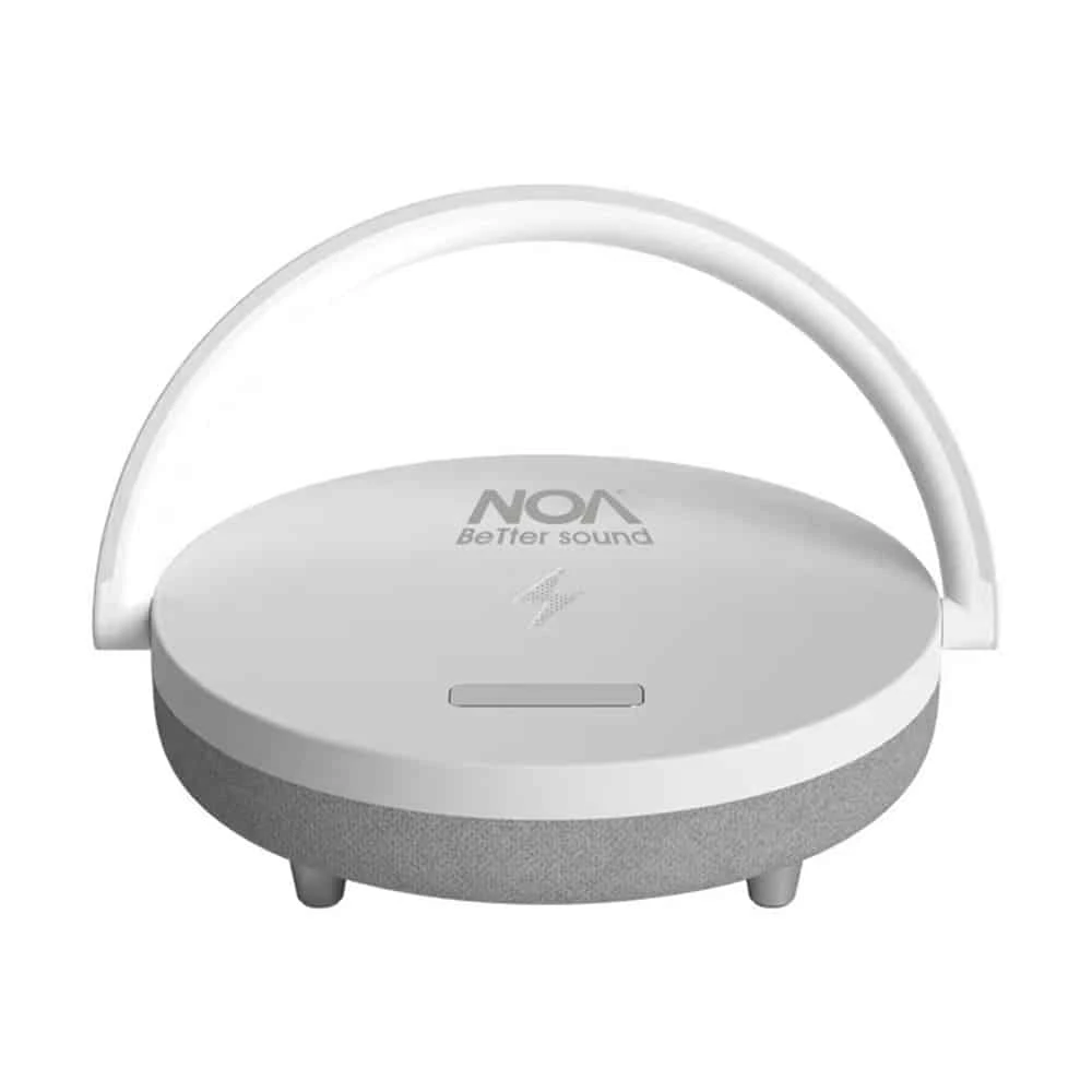 רמקול NOA V600 לבן עם מנורה וטעינה אלחוטית