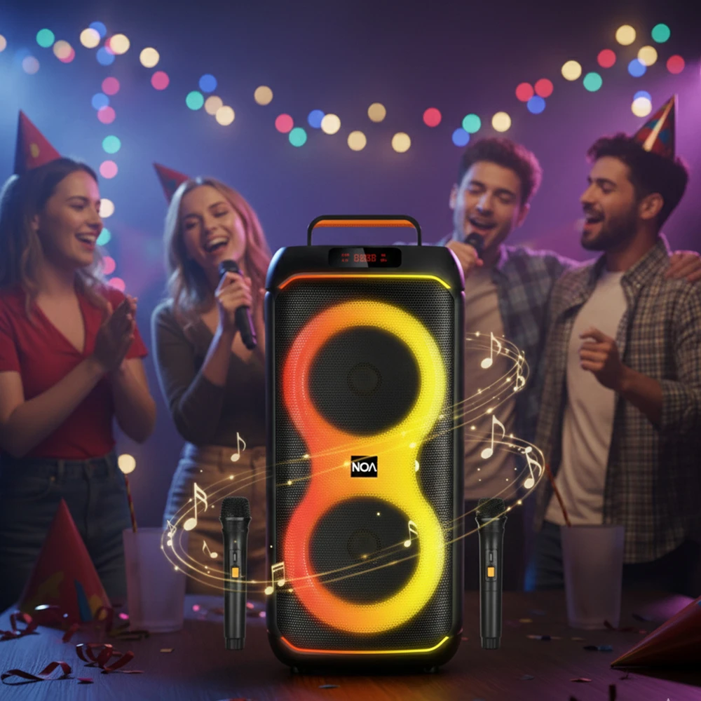 רמקול קריוקי NOA PartyPulse עם שני מיקרופונים
