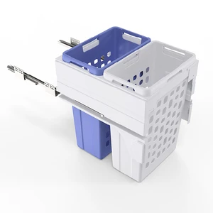 סל כביסה כפול נשלף עם בולם 70L (2X35L), לדלת רוחב 45