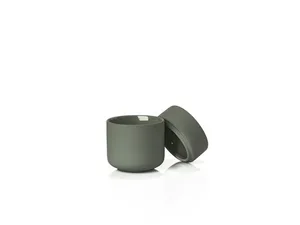 צנצנת עם מכסה לצמר גפן UME - ירוק זית Zone Denmark